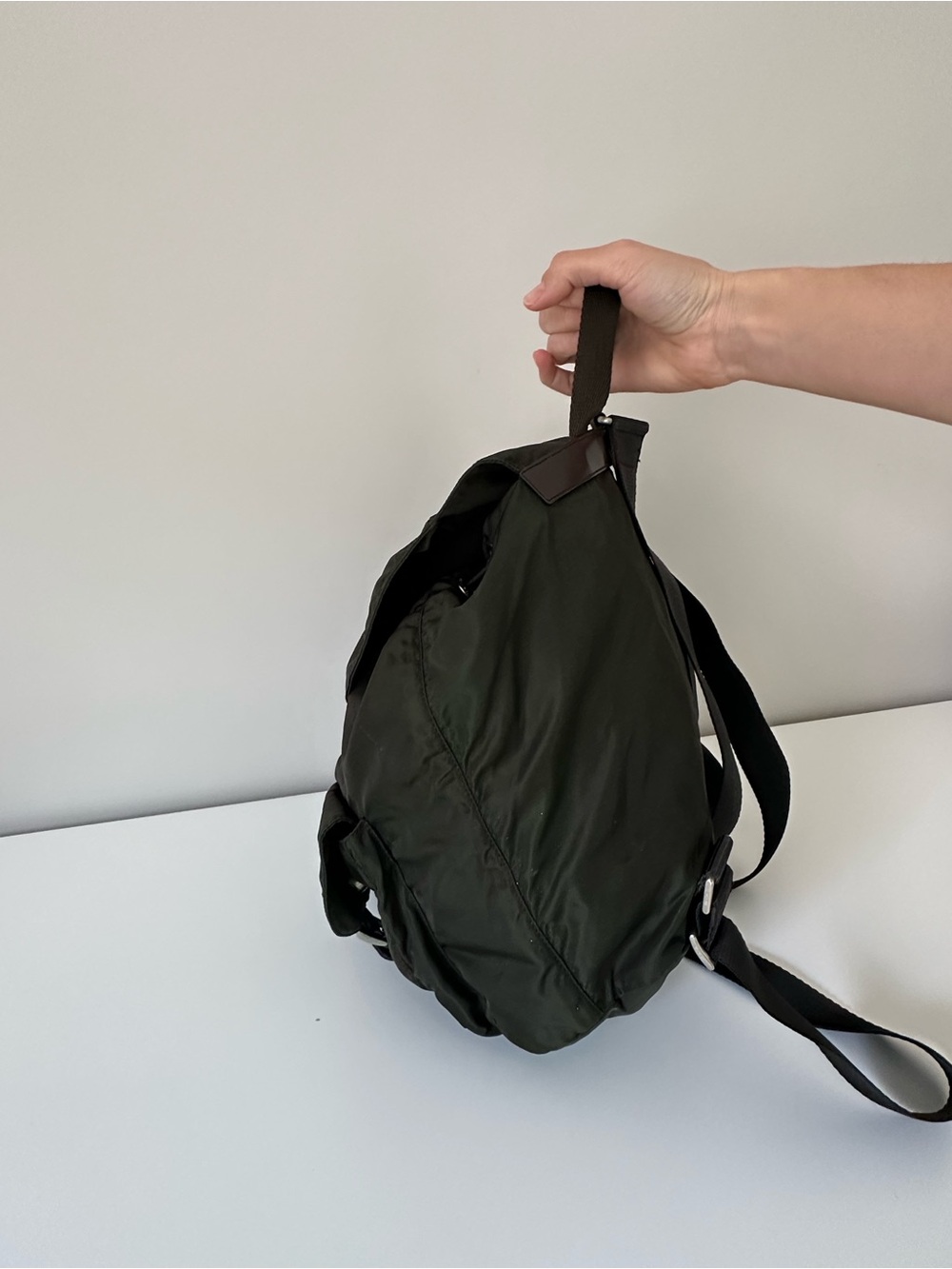 Prada Dark Green Nylon Backpack - Picture 9 of 9